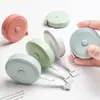 Cinta métrica pequeña linda estilo nórdico, cinta métrica suave de cuero simple y portátil, regla de altura, 1.5m en 1 para medir busto, cadera, cintura y talla de ropa