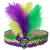 Accesorios de Carnaval Mardi Gras Brasileño Artículos Pequeños Diadema de Plumas y Lentejuelas Tocado Aro para la Cabeza Amazon Transfronterizo