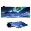 Mouse Pad Aurora da Islândia Personalizado Especial FPS Luminoso para Mesa RGB E-Sports Jogo Tamanho Grande Tapete de Computador