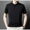 Camiseta de Manga Corta de Seda Helada para Hombre de Verano, Camiseta para Padre de Mediana Edad y Mayor, Camiseta Básica para Hombre, Camiseta para Hombre