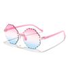 Gafas de Sol Infantiles Transfronterizas Nuevas de Una Pieza Sin Marco Hexagonales Color Caramelo Degradado Lindas Gafas de Sol para Bebé