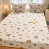 Manta de Cama de Leche de Invierno de Felpa Pieza Única Juego de Sábanas Infantiles con Más Terciopelo Manta de Cama Dormitorio Protector de Colchón Totalmente Envuelto de Felpa de Coral
