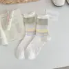 Calcetines de Malla de Verano para Mujer Calcetines Holgados Finos de Media Caña Sin Costuras Color Sólido Blanco Versátiles Calcetines de Algodón de Media Longitud