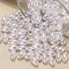 Cuentas Perforadas de Imitación Perla ABS, Perlas Ovaladas de Alto Brillo, Joyería Hecha a Mano para DIY, Pulseras, Collares, Accesorios con Cuentas