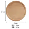 Bandeja de Madera Maciza Plato de Madera Completo Plato Japonés para Cena de Sushi Plato Redondo de Tronco de Haya Platillo Bandeja para Té Tamaño Dim Plato para Olla