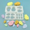Peixe Pargo Pinça Virar Açúcar Silicone Molde Desenho Animado Peixe Pequeno Chocolate DIY Forma de Assar Ferramenta de Decoração de Bolo