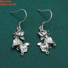 Aretes de Plata Esterlina Ágata Roja del Sur Cristal para el Cabello Cera de Abeja Turquesa Retro Estilo Étnico Antiguo Aretes Largos Joyería
