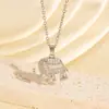 Collar con Colgante de Elefante con Diamantes Completos de Estilo Europeo y Americano, Creativo y Único, Diseño de Nicho, Colgante Animal Deslumbrante de Diseño Versátil