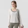 Youyou Ropa de Yoga para Mujer Malla Manga Larga Cubre-traje Secado Rápido Deporte para Correr Pilates Entrenamiento Top Camiseta de Fitness