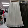 Falda de Malla Plisada Reversible Otoño e Invierno Nueva de Cintura Alta Holgada Línea A de Hada Delgado de Longitud Media Falda Plisada