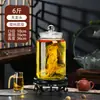 Garrafa de Licor Medicinal Selada de Alta Qualidade com Ginseng, Pote de Vidro Espessado com Bico, Garrafão de Vinho, Barril de Vinho, Recipiente Vazio