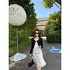 Serie Qiaomi miu~ Falda Elegante de Mujer de Lunares Pequeños Estilo A, Falda Bodycon, Falda de Longitud Media Estilo Francés