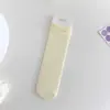 Calcetines largos para mujer, ultrafemeninos, estilo fino de verano, blancos, calcetines simples apilables, de longitud media con bordes rizados