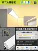 Canal para cortina de caja de luz triangular de esquina de montaje superficial con emisión de luz en ángulo de 45 grados, no requiere falso techo, tira de luz lineal de perfil de aluminio