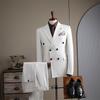Traje de hombre Traje de alta gama cruzado a rayas informal para novio Vestido de boda Traje de negocios entallado Traje de hombre