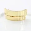 Grill de hip hop europeu e americano transfronteiriço, joia dental de zircônia de cobre banhada a ouro lisa estilo rap, atacado em estoque