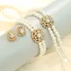 Comercio Exterior Transfronterizo Europeo y Americano Collar de Perlas y Diamantes de Doble Capa para Mujer Gargantilla con Collar de Diamantes Cadena para Clavícula