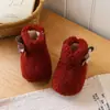 Sapatos de Algodão para Bebê Menina com Lã para o Primeiro Aniversário Sapatos para Crianças Pequenas 2026 Novo Estilo de Inverno Sola Macia Quente Lã Grossa Botas de Neve