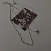 Collar Europeo y Americano Apilado de Doble Capa Cadena para Clavícula de Mujer 2023 Nuevo Estilo Pequeño en L Simple Elegante Combinable