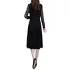 Transfronteiriço [em estoque] roupa de primavera e outono vestido de retalhos de chifon floral 2024 novo temperamento feminino na tendência longa