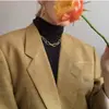 Estilo Coreano ins Estilo Simple Hebilla de Metal Cadena Collar Pulsera Moda Una Sola Capa Estilo Punk Collar Combinable