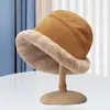 Touca Chapéu de Inverno Grossa de Pelúcia Quente Ursinho Fofo, Chapéu de Tricô para Outono e Inverno com Circunferência da Cabeça Grande