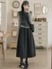 Falda de lana de antílope para mujer, nuevo estilo coreano Otoño e Invierno 2026, elegante y estilizada, corte recto, ajustada al cuerpo, longitud media, falda tipo calabaza