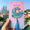 Adesivo de geladeira de Xiamen atrações turísticas característica lembrancinhas adesivo de geladeira de cola de três camadas de madeira adesivo de geladeira com fonte metálica