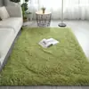 Alfombra de lana de seda de color liso transfronteriza para sala de estar, mesa de centro, alfombra completa, dormitorio, mesita de noche, alfombra suave de pelo largo, lavable, personalizable