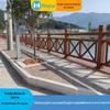 Cerca de guarda-corpo de madeira de imitação de cimento Parque fluvial ao ar livre municipal Paisagem cênica Imitação de casca de vime Corrimão de concreto