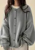 Suéter cárdigan de punto liso retro con botones para mujer, moda de otoño e invierno, temperamento, para ir al trabajo, suéter holgado de Aliexpress