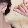 Pendientes de botón con borla de cadena de conejo Xingyue para mujer, diseño de nicho ins japonés y coreano, lindos, versátiles, para chica, pendientes de celebridad de internet