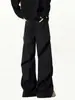 Pantalones Casuales Plisados Acampanados de Nicho Estilo Americano para Hombre, Nuevos de Verano Vintage Sueltos de Pierna Recta Caídos Versátiles Pantalones de Vestir Negros
