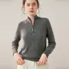 Nuevo Suéter 100% Cachemir, Adelgazante, Cuello Semi Alto Base, Jacquard Intrincado, Otoño/Invierno, Ropa Interior con Cierre, Ajustado al Cuerpo