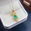Colgante de Esmeralda Natural Transfronterizo Accesorios para Mujer Nicho de Alta Gama Joyería de Plata 925 6*8 Joyería de Lujo Venta Directa de Fábrica