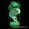 Lámpara de Cabeza de Calavera Luz LED Lámpara de Escritorio 3D Luz Nocturna USB Creativa Proyección Luminosa Regulable Protección Ocular Tipo Táctil