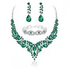 Conjunto de Collar, Pendientes y Pulsera Estilo Europeo y Americano con Colgante de Gota de Agua en Forma de V para Ropa Formal, Fiestas, Bodas y Estilo de Lujo