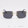 Gafas de sol sin montura europeas y americanas transfronterizas, Gafas de sol de marca de vanguardia con patillas de resorte para mujer, Gafas de sol de moda de alta gama con degradado para hombre