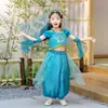 Ropa de Verano para Niños de la Minoría Étnica Dai para Actuaciones en Xishuangbanna, Disfraces para Niños y Niñas para Actuaciones del Festival de Salpicaduras de Agua de Yunnan