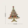 Broche Elegante de Liga Metálica com Strass em Formato de Árvore de Natal, Pin de Joia Personalizado e Elegante para Lapela de Blazer Feminino