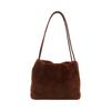 Bolso de mano elegante y de moda para otoño e invierno de 2024, bolso de felpa para mujer, bolso de hombro de gran capacidad para la axila.