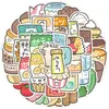 Pegatinas de graffiti de alimentos 50 piezas transfronterizas para teléfonos móviles, tazas, pegatinas decorativas impermeables resistentes a los arañazos, pegatinas para diario de mano para niños, venta al por mayor