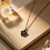 Colar Estilo Floresta com Gota de Óleo de Camélia Doce Inspirado em Chanel para Mulheres, Moderno e Versátil, Novo Estilo de Verão, Corrente Elegante Floral para Clavícula