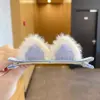 Pinza para el pelo con orejas de gato de peluche para mujer, pinza pequeña, pinza para el pelo de conejo, accesorio para el pelo, pinza para el pelo linda para niños, pinza superior, pinza de pico de pato