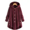 Venta Caliente Transfronteriza Invierno 2025 Bestseller de Amazon eBay Abrigo con Estampado de Leopardo Ropa para Mujer Europeo y Americano Botón Color Sólido Abrigo con Capucha