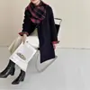 Zy259189 Da Ai Mei Yuan 2025 Otoño/Invierno Nuevo Estilo Coreano Holgado Adelgazante Cuadros Estilo Chanel Abrigo de Lana