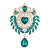 Broche de Gota de Agua, Estilo Europeo y Americano, Exagerado y Grandioso, Pin Colorido, Broche de Cristal Vintage, Pin de Solapa Estilo Corte, Accesorio para Traje y Qipao