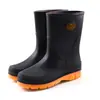 Zapatos Impermeables para Hombre, Botas de Lluvia de Moda para Adultos, Botas de Agua Resistentes al Desgaste de Media Caña para Todas las Estaciones, Botines Cortos de Plástico Antideslizantes y Cálidos, Duraderos