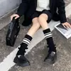 Zapatos y calcetines: Calcetines apilados de color liso para mujer, otoño e invierno, estilo universitario, calentadores de piernas de lana tejidos de moda, calcetines cálidos para protección de piernas