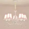 Lámpara de araña para habitación infantil nórdica, niña, princesa, pastoral, cálida, europea, lámpara de cristal rosa, lámpara principal para habitación de influencer, dormitorio